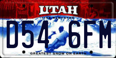 UT license plate D546FM