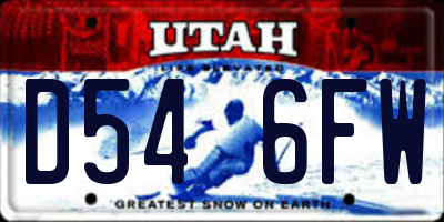 UT license plate D546FW