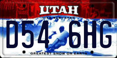 UT license plate D546HG