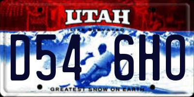UT license plate D546HO