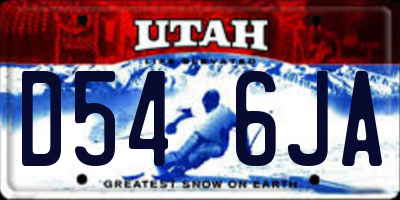 UT license plate D546JA