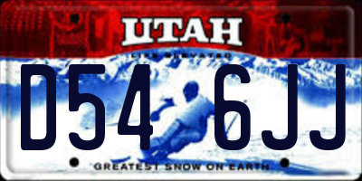 UT license plate D546JJ