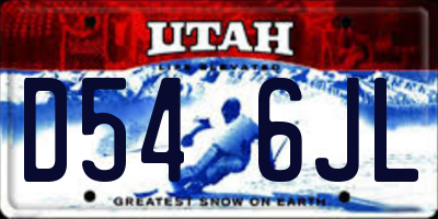 UT license plate D546JL
