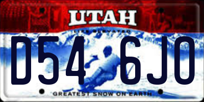 UT license plate D546JO