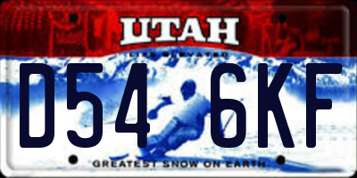 UT license plate D546KF