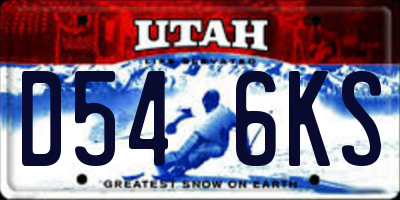 UT license plate D546KS
