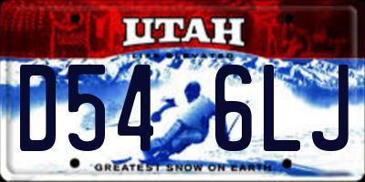 UT license plate D546LJ