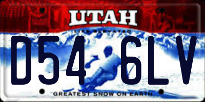UT license plate D546LV