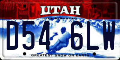 UT license plate D546LW