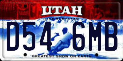 UT license plate D546MB