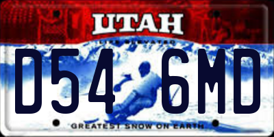 UT license plate D546MD
