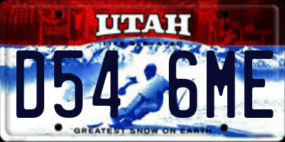 UT license plate D546ME