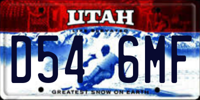 UT license plate D546MF