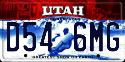 UT license plate D546MG