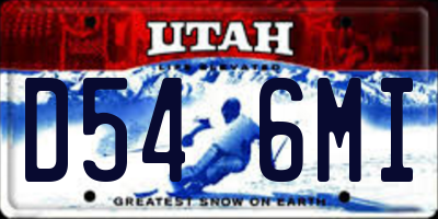 UT license plate D546MI