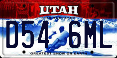UT license plate D546ML