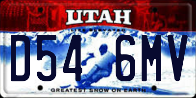 UT license plate D546MV