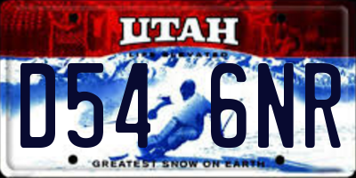UT license plate D546NR