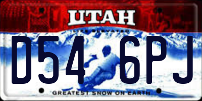 UT license plate D546PJ