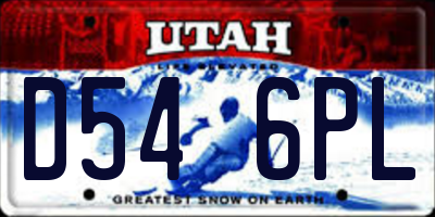 UT license plate D546PL