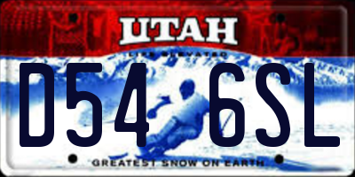 UT license plate D546SL