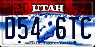 UT license plate D546TC