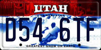 UT license plate D546TF