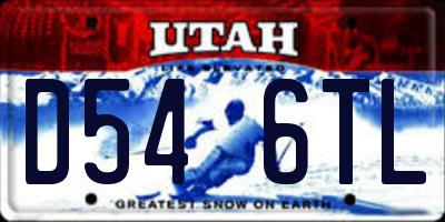 UT license plate D546TL