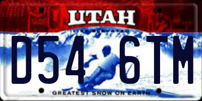 UT license plate D546TM