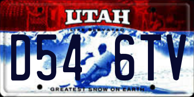UT license plate D546TV