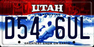 UT license plate D546UL