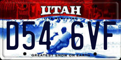 UT license plate D546VF