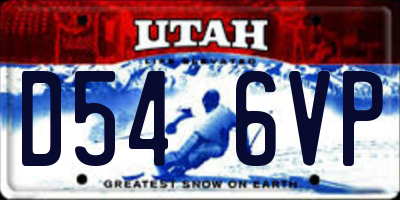 UT license plate D546VP
