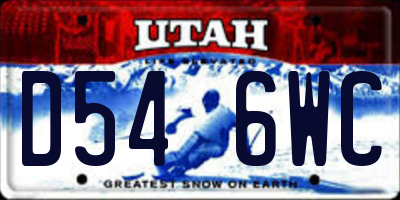 UT license plate D546WC