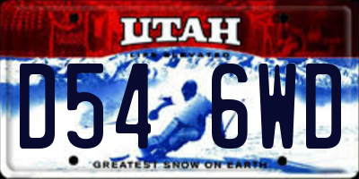 UT license plate D546WD
