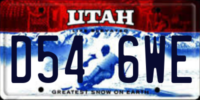 UT license plate D546WE