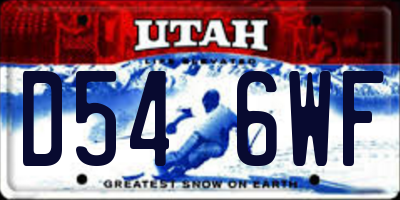 UT license plate D546WF