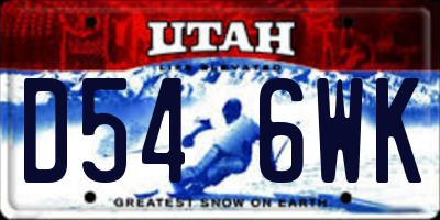 UT license plate D546WK