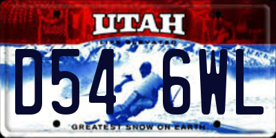UT license plate D546WL