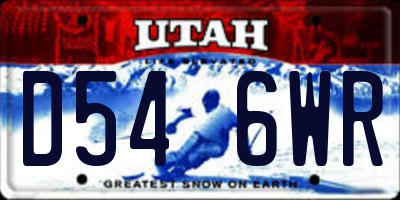 UT license plate D546WR