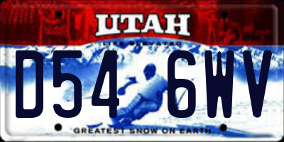 UT license plate D546WV