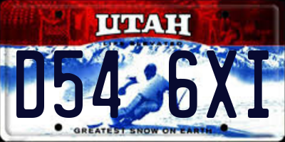 UT license plate D546XI