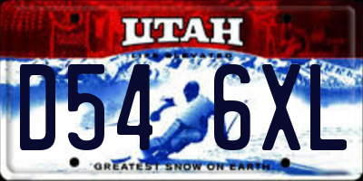 UT license plate D546XL