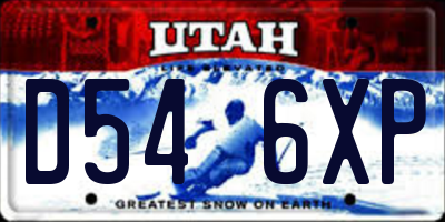 UT license plate D546XP