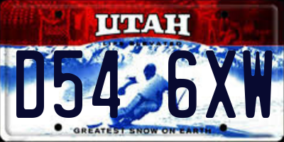 UT license plate D546XW