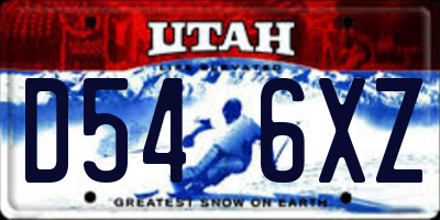 UT license plate D546XZ