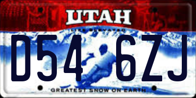 UT license plate D546ZJ