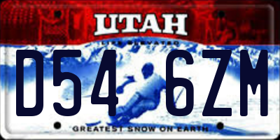 UT license plate D546ZM