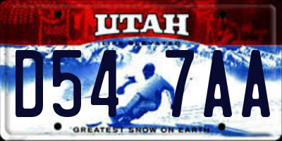 UT license plate D547AA