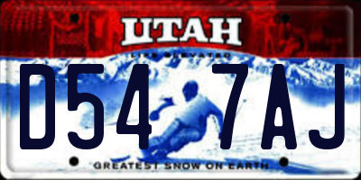 UT license plate D547AJ